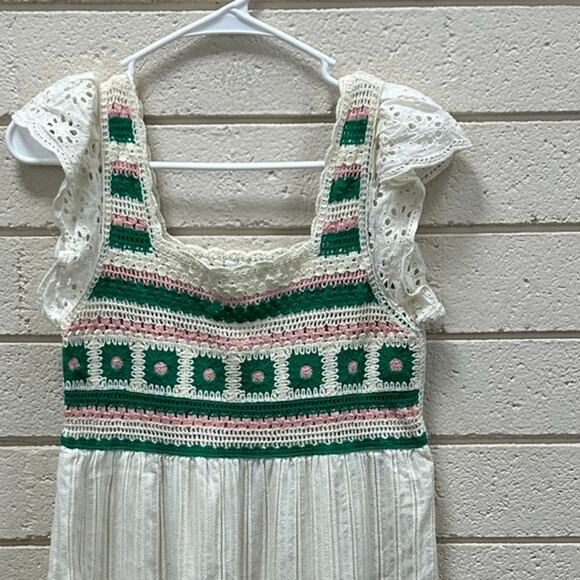 Urban Revivo White Boho Crochet Dress size 4 - Picture 5 of 7